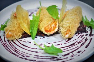 Prawn Kataifi at Vegan World Peace by Loving Hut in Reykjavik