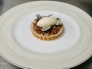 Apple tart at Vegan World Peace by Loving Hut in Reykjavik