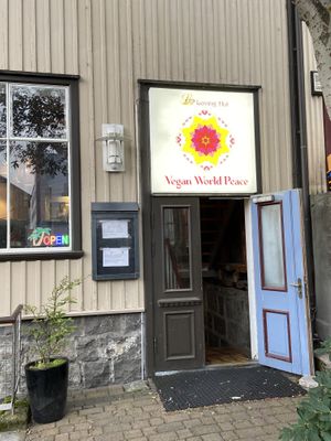 Entrance  at Vegan World Peace by Loving Hut in Reykjavik