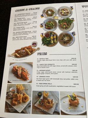 Menu at Vegan World Peace by Loving Hut in Reykjavik