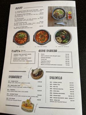 Menu at Vegan World Peace by Loving Hut in Reykjavik