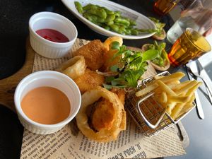 F2-Cheese Tofu Croquette  at Vegan World Peace by Loving Hut in Reykjavik