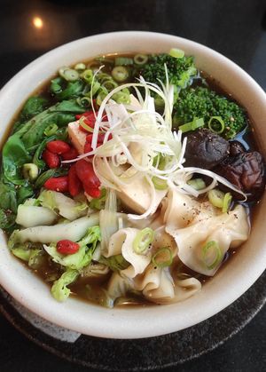 Wanton soup at Vegan World Peace by Loving Hut in Reykjavik