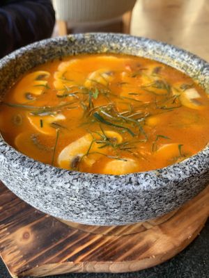 Tom yum  at Vegan World Peace by Loving Hut in Reykjavik