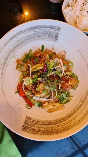 No chicken Kung pao at Vegan World Peace by Loving Hut in Reykjavik