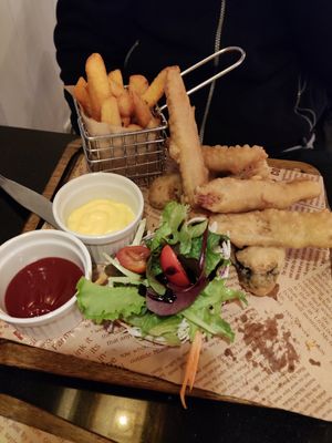 Tofu fish and chips at Vegan World Peace by Loving Hut in Reykjavik