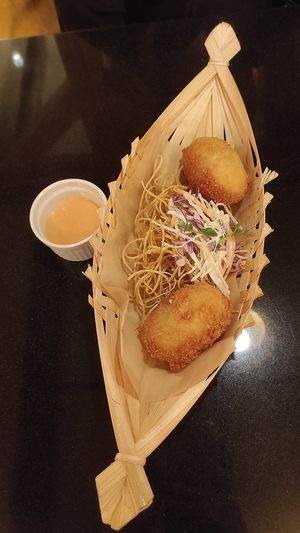 Mushrooms arancini at Vegan World Peace by Loving Hut in Reykjavik