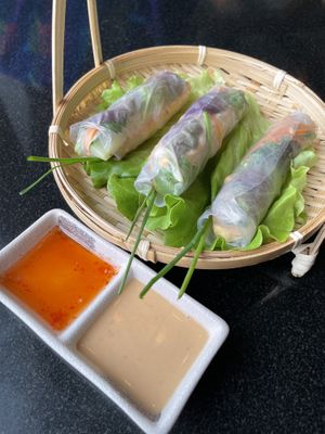 Summer rolls at Vegan World Peace by Loving Hut in Reykjavik