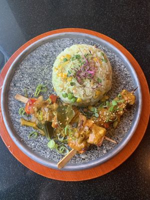 Skewers #Veganuary at Vegan World Peace by Loving Hut in Reykjavik