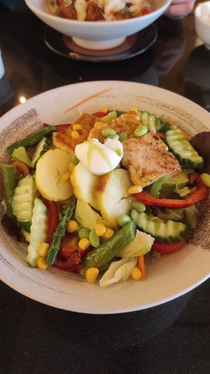 Tofu salad at Vegan World Peace by Loving Hut in Reykjavik