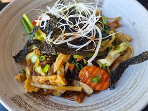 Korean noodles at Vegan World Peace by Loving Hut in Reykjavik