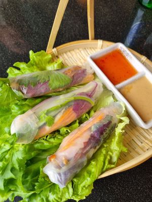 Summer rolls at Vegan World Peace by Loving Hut in Reykjavik