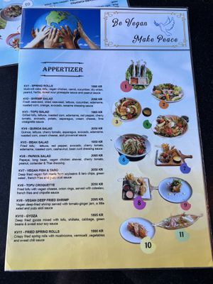 Menu  at Vegan World Peace by Loving Hut in Reykjavik