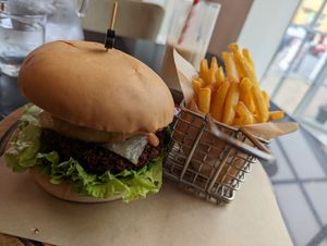 Vegan Nobeef Burger at Vegan World Peace by Loving Hut in Reykjavik