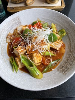 tofu  at Vegan World Peace by Loving Hut in Reykjavik