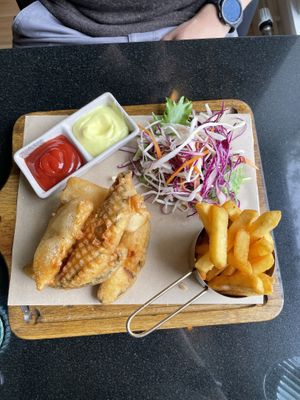 vegan fish   at Vegan World Peace by Loving Hut in Reykjavik