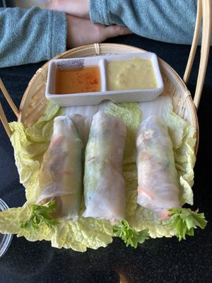 Spring rolls  at Vegan World Peace by Loving Hut in Reykjavik