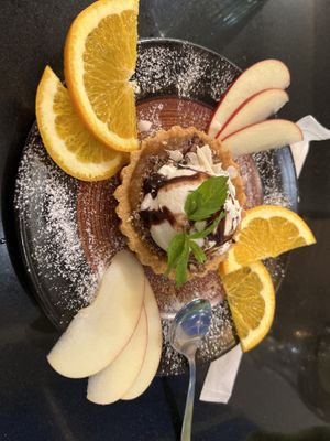 The apple tart!  at Vegan World Peace by Loving Hut in Reykjavik