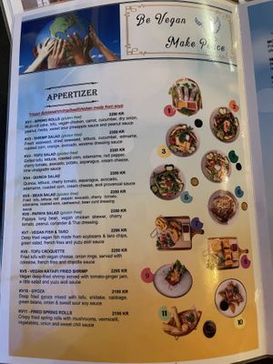 Menu September 2023  at Vegan World Peace by Loving Hut in Reykjavik