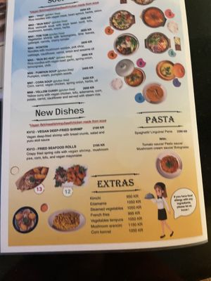 Menu September 2023  at Vegan World Peace by Loving Hut in Reykjavik