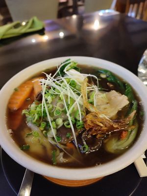 Vegan Wonton soup at Vegan World Peace by Loving Hut in Reykjavik