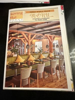 Menu  at Vegan World Peace by Loving Hut in Reykjavik