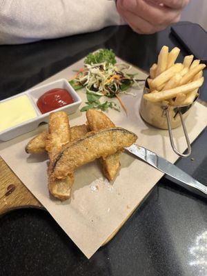 Vegan fish was so good!!  at Vegan World Peace by Loving Hut in Reykjavik