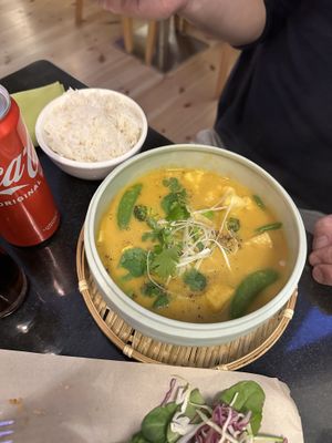 Yellow curry  at Vegan World Peace by Loving Hut in Reykjavik
