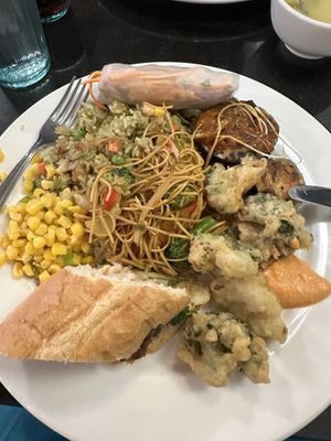 Buffet food  at Vegan World Peace by Loving Hut in Reykjavik
