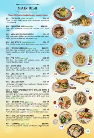 Menu  at Vegan World Peace by Loving Hut in Reykjavik
