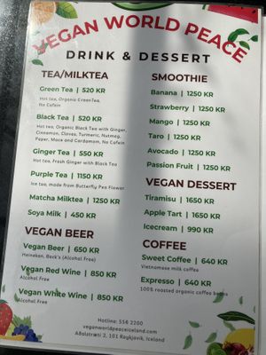   at Vegan World Peace by Loving Hut in Reykjavik