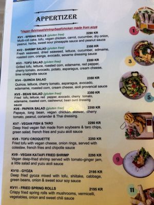 Legible copy of menu  at Vegan World Peace by Loving Hut in Reykjavik
