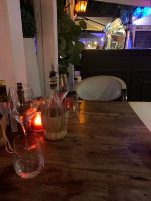 Spicy oil! at La Trattoria in Orient Bay