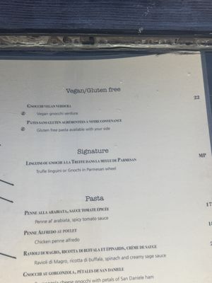 Menu  at La Trattoria in Orient Bay