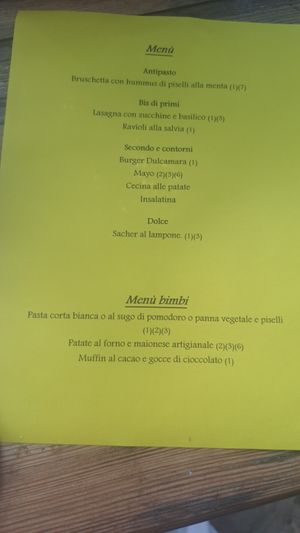 Menù at Dulcamara in Ozzano Dell-emilia