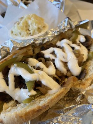 Philly Mushroom "Cheese Steak”   at The Hungry Caterpillar in Jacksonville