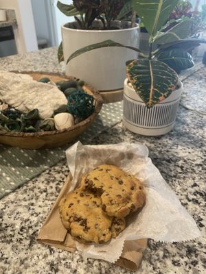 Fresh-baked chocolate chip cookie  at The Hungry Caterpillar in Jacksonville