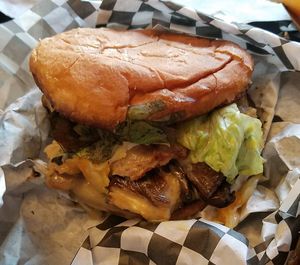Bird's nest burger at Gora's Grill in Ypsilanti