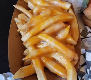 Vegan cheese fries at Gora's Grill in Ypsilanti