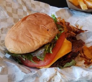 Bbq seitan burger at Gora's Grill in Ypsilanti