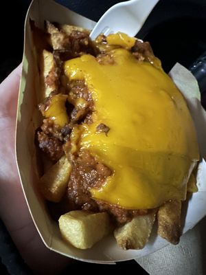 Chili cheese fries  #Veganuary at Gora's Grill in Ypsilanti