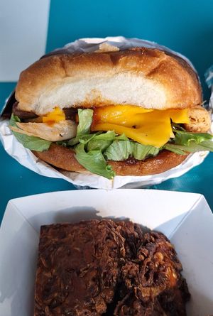 Fowl Ball burger (and Nest Nuggets) at Gora's Grill in Ypsilanti