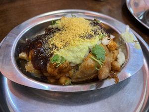 samosa chat!  at Dosa Hut in Rocky Hill