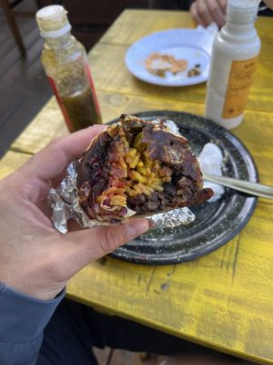 Veggie burrito (unfortunately totally burnt)  at La Chingada in Montevideo