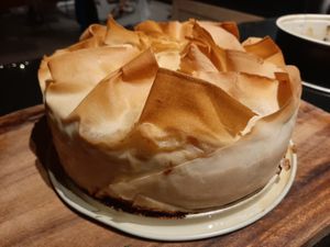 Every day a different menu. Worldwide reciepes,. This is vegan savory pie with spinache at De Groene Gevel in Woerdense Verlaat