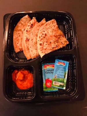 Pizza Paratha at Craggy Cafe in Hyderabad