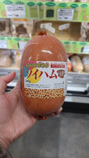 vegan soy ham at Manoya in Sendai