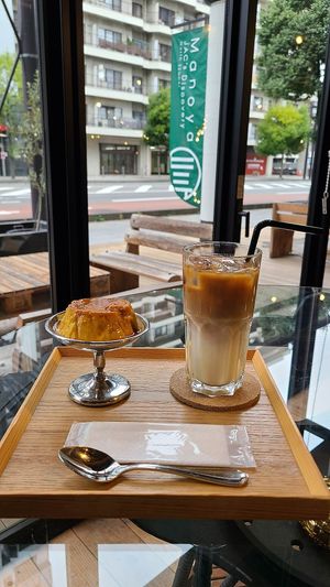 vegetarian pumpkin pudding at Manoya in Sendai