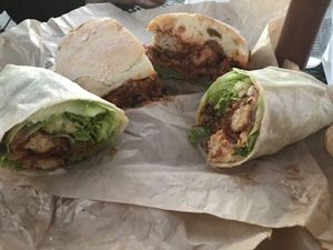 Cubano and chicken wrap sandwiches !!!! at 3 Mundos in Monterey