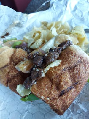 Vegan Philly Steak and Cheese at 3 Mundos in Monterey